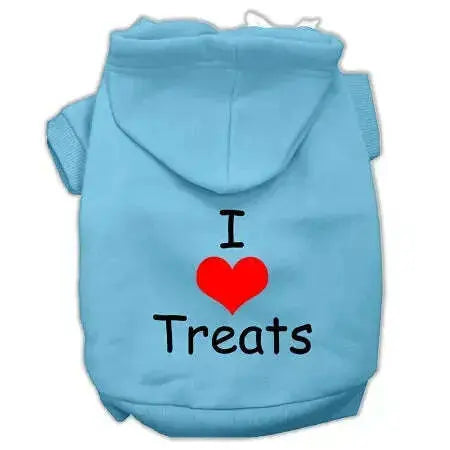 I-Love-Treats-Screen-Print-Pet-Hoodies-Baby-Blue-Size-Med-GreatEagleInc-319015720
