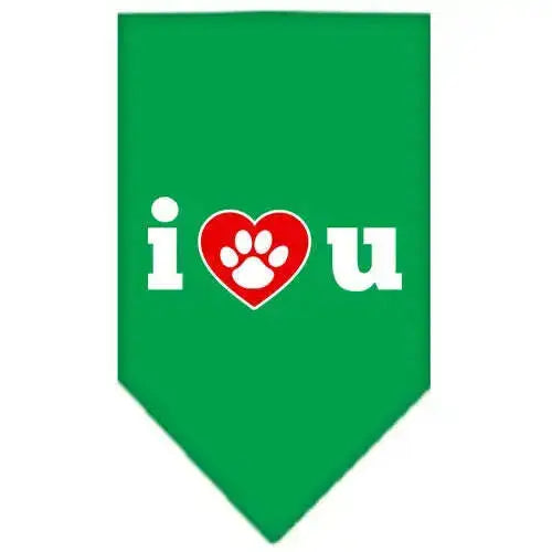 I-Love-U-Screen-Print-Bandana-Emerald-Green-Large-GreatEagleInc-333918031