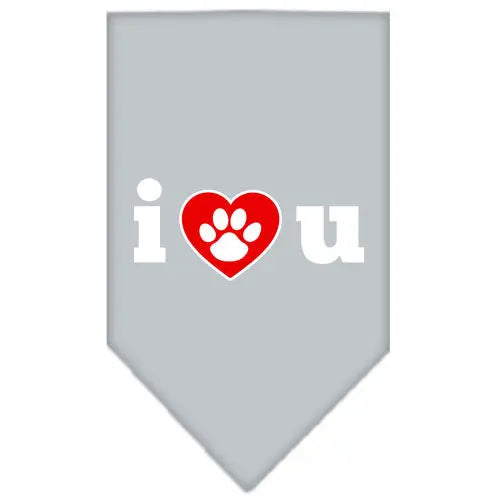 I Love U Screen Print Bandana Grey Small Default Title