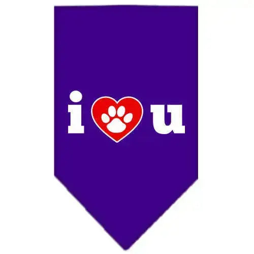 I-Love-U-Screen-Print-Bandana-Purple-Small-GreatEagleInc-333917037