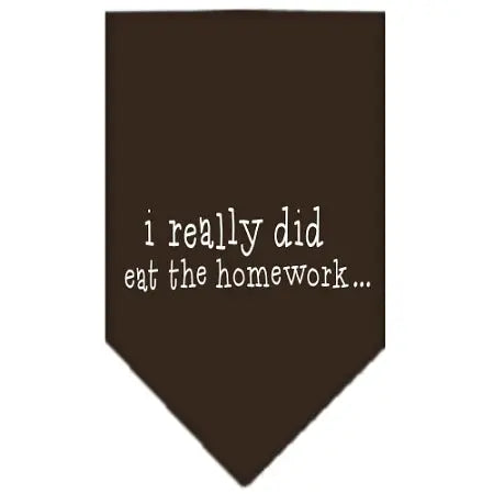 I Really Did Eat The Homework Screen Print Bandana Cocoa Large Default Title