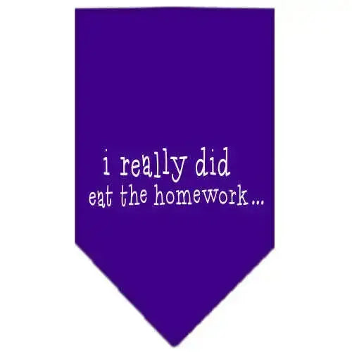 I-Really-Did-Eat-The-Homework-Screen-Print-Bandana-Purple-Large-GreatEagleInc-318968981