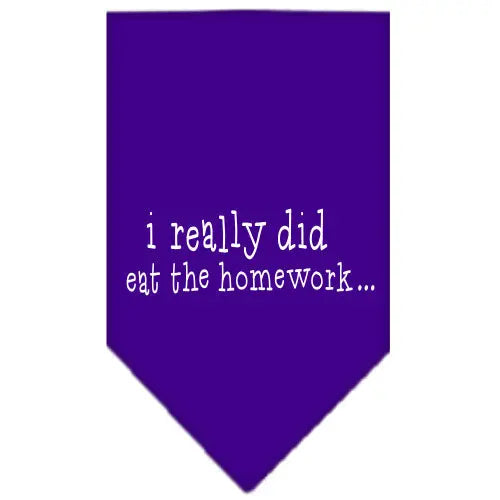 I Really Did Eat The Homework Screen Print Bandana Purple Large Default Title