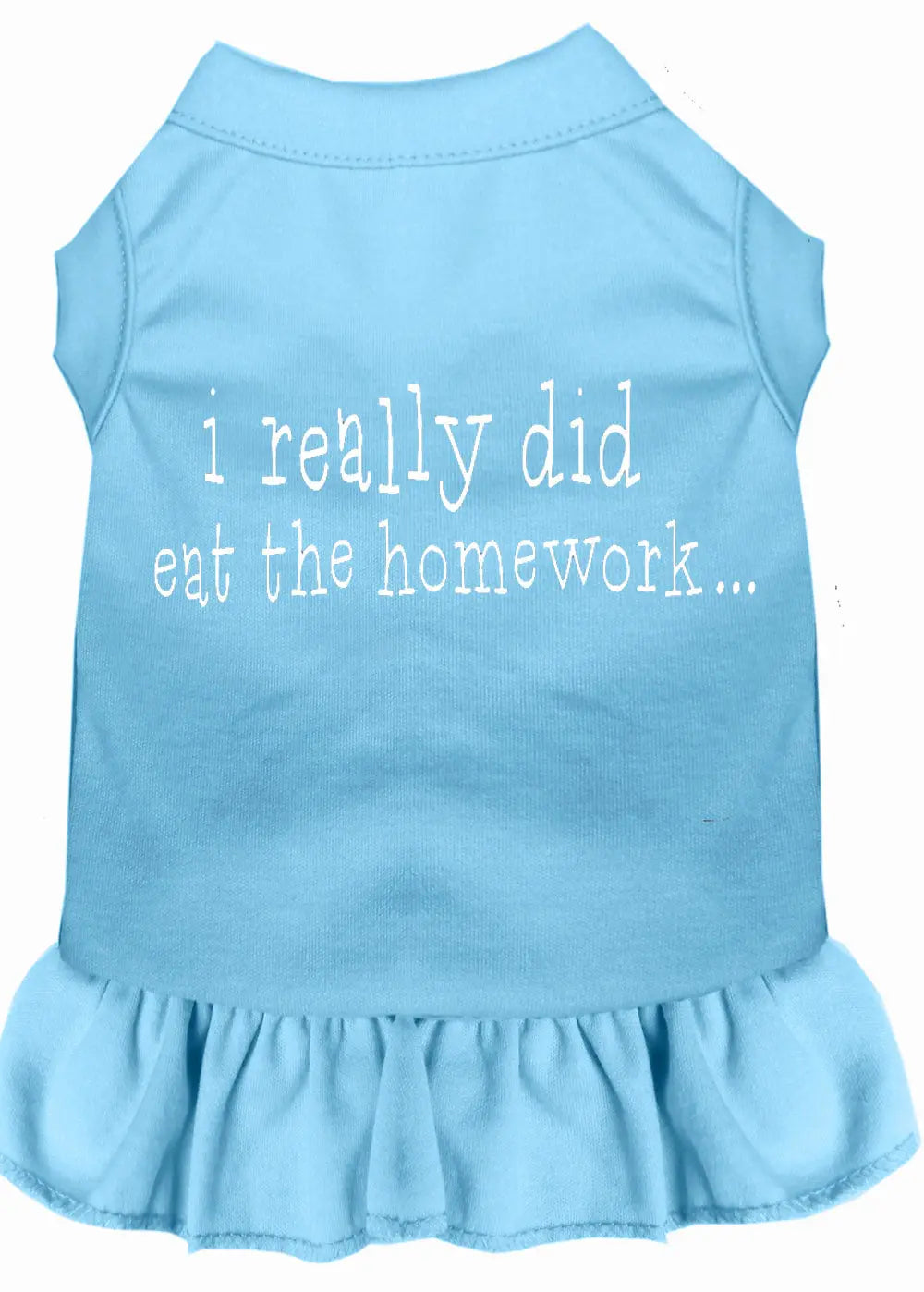 I Really Did Eat The Homework Screen Print Dress Baby Blue Xxxl Default Title