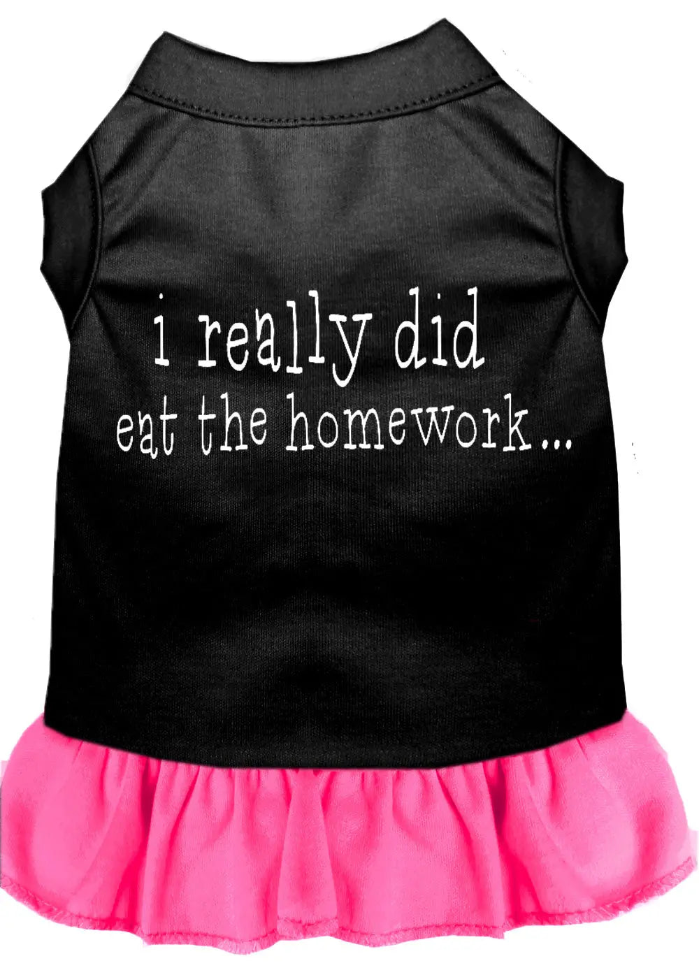 I Really Did Eat The Homework Screen Print Dress Black With Bright Pink Sm Default Title