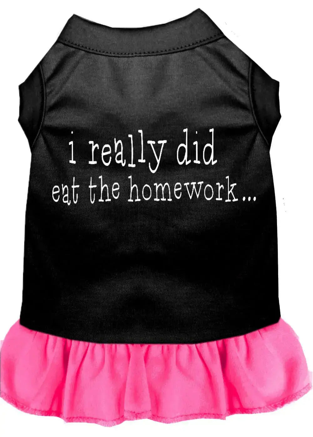 I-Really-Did-Eat-The-Homework-Screen-Print-Dress-Black-With-Bright-Pink-Sm-GreatEagleInc-318700892