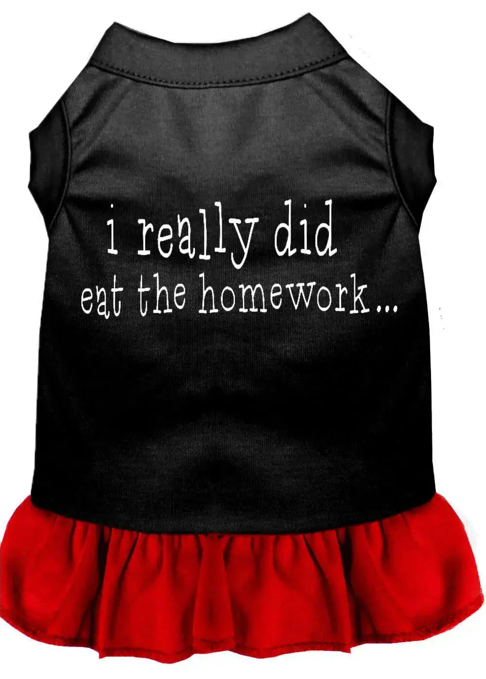 I-Really-Did-Eat-The-Homework-Screen-Print-Dress-Black-With-Red-Sm-GreatEagleInc-318739655