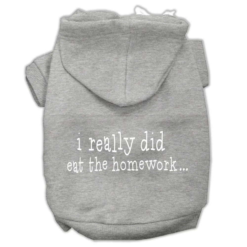 I Really Did Eat The Homework Screen Print Pet Hoodies Grey Size Xxxl Default Title