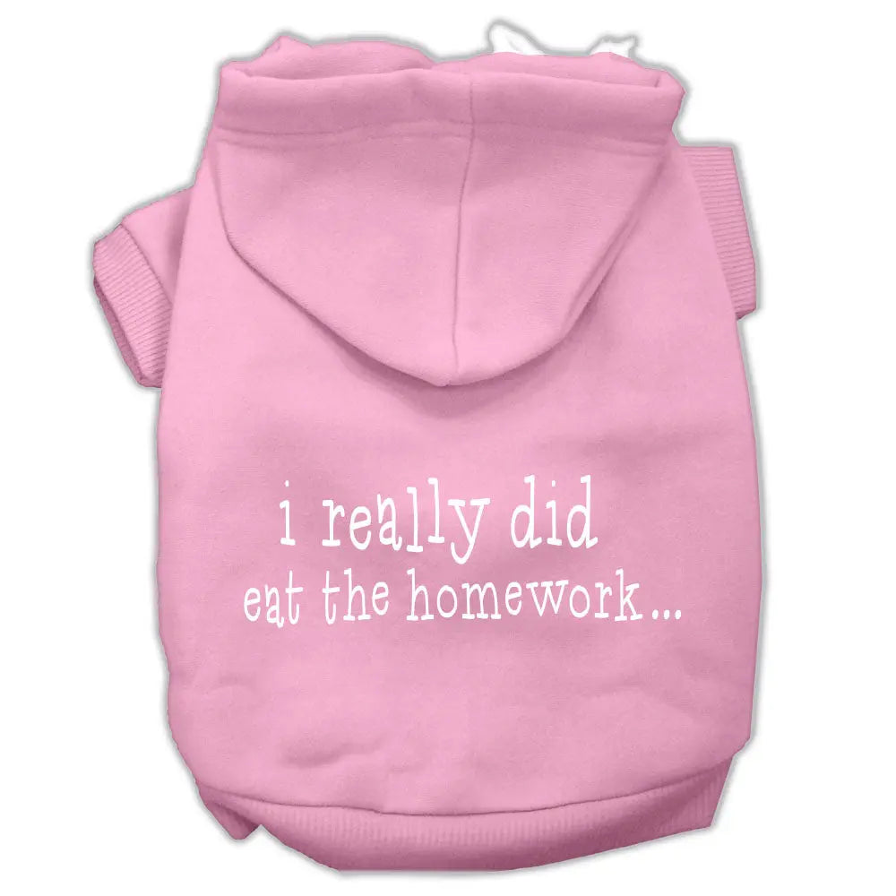 I Really Did Eat The Homework Screen Print Pet Hoodies Light Pink Size Xxxl Default Title