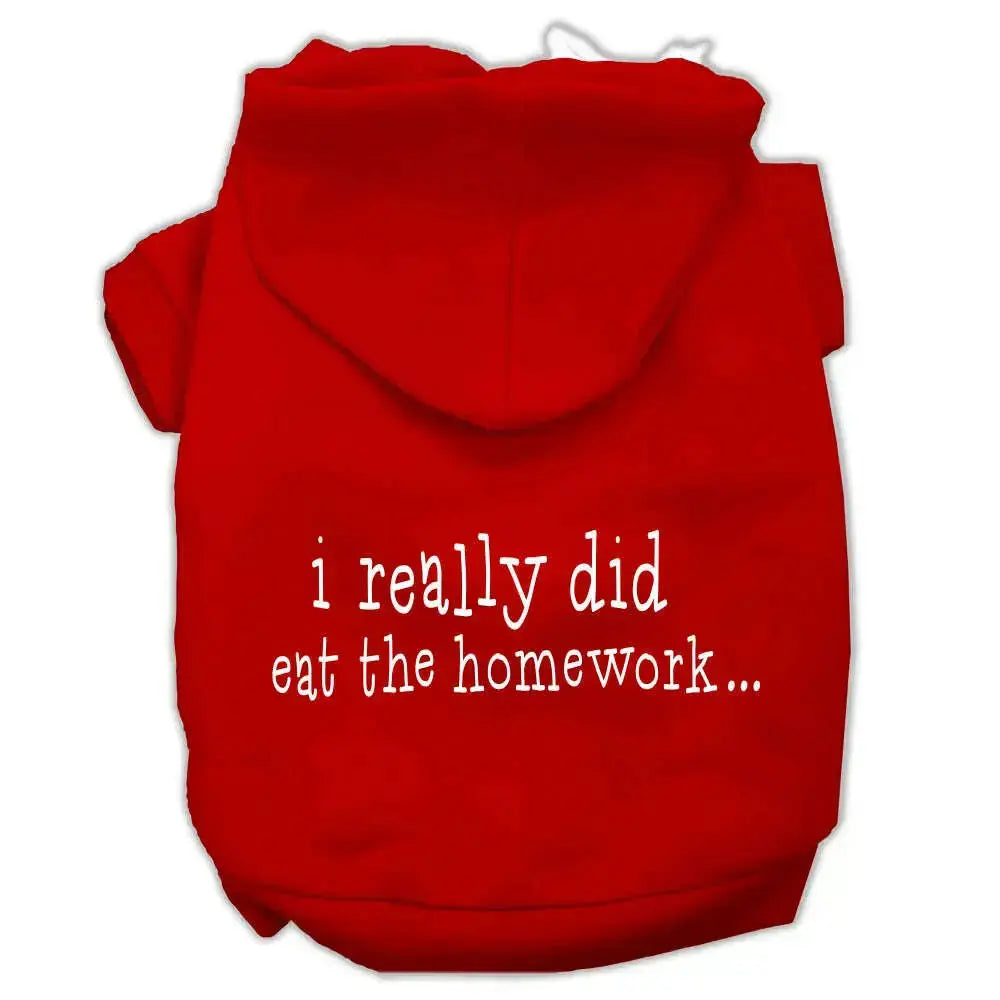 I-Really-Did-Eat-The-Homework-Screen-Print-Pet-Hoodies-Red-Size-S-GreatEagleInc-333735637