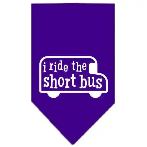I-Ride-The-Short-Bus-Screen-Print-Bandana-Purple-Large-GreatEagleInc-318969324