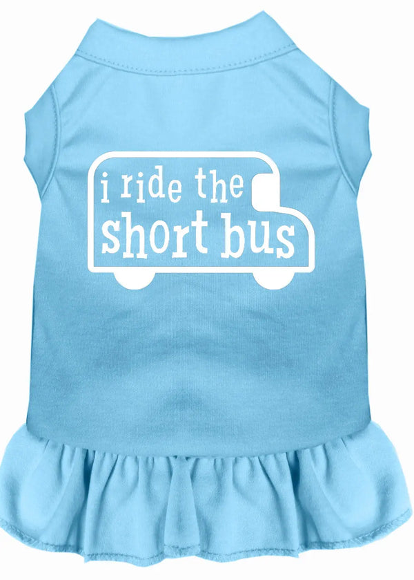 I Ride The Short Bus Screen Print Dress Baby Blue Xxl Default Title