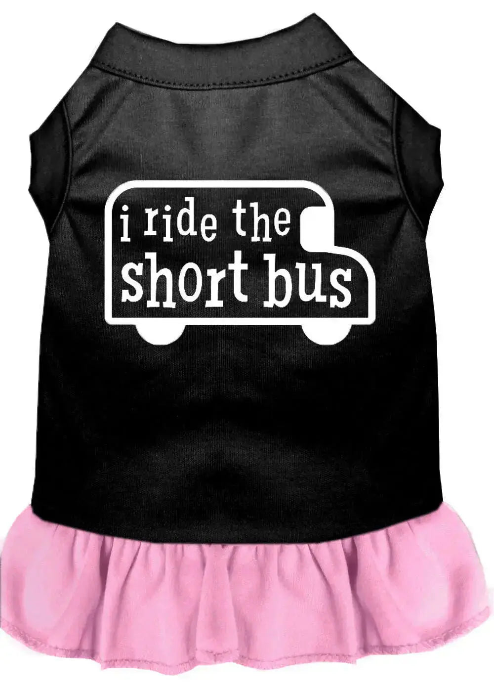 I-Ride-The-Short-Bus-Screen-Print-Dress-Black-With-Light-Pink-Xl-GreatEagleInc-320093991