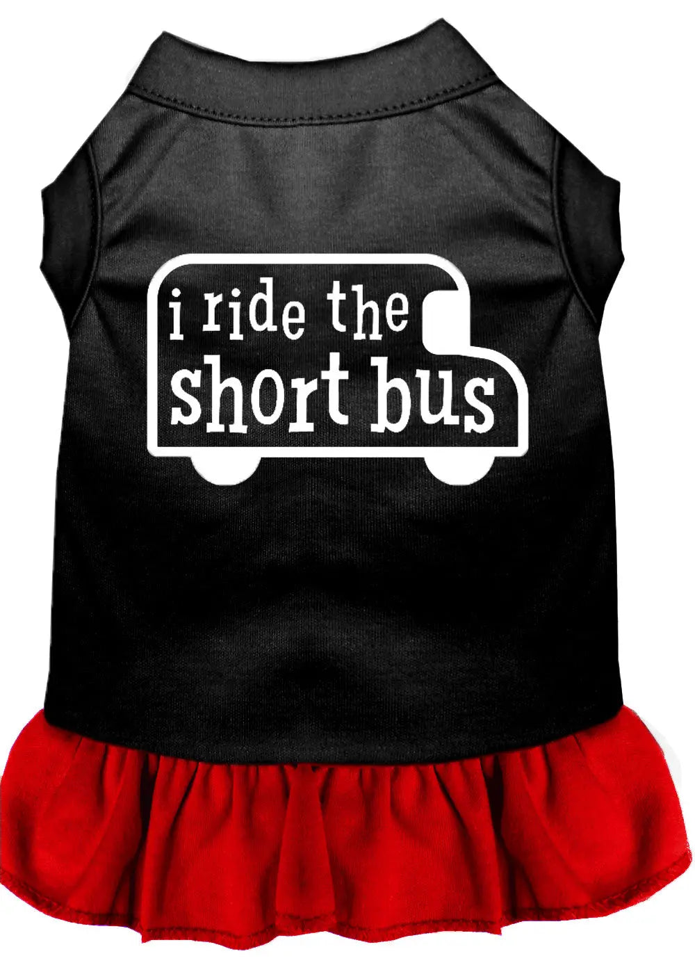 I Ride The Short Bus Screen Print Dress Black With Red Xl Default Title