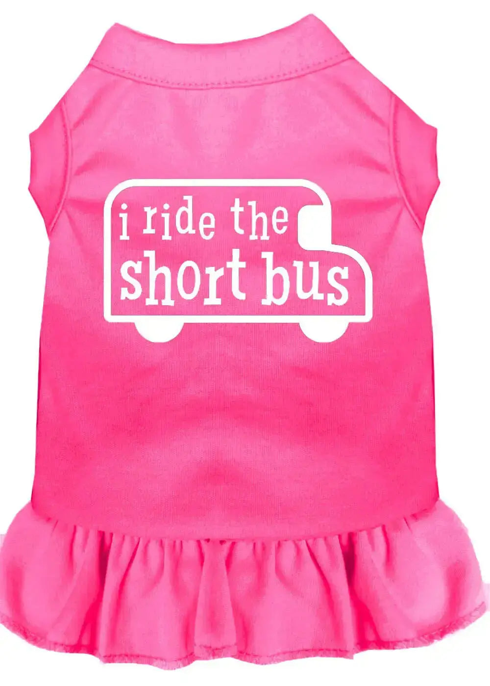 I-Ride-The-Short-Bus-Screen-Print-Dress-Bright-Pink-Xs-GreatEagleInc-333607773