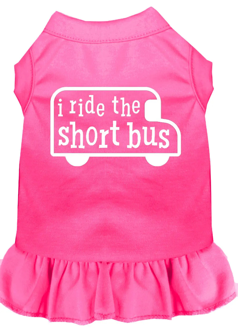 I Ride The Short Bus Screen Print Dress Bright Pink Xs Default Title