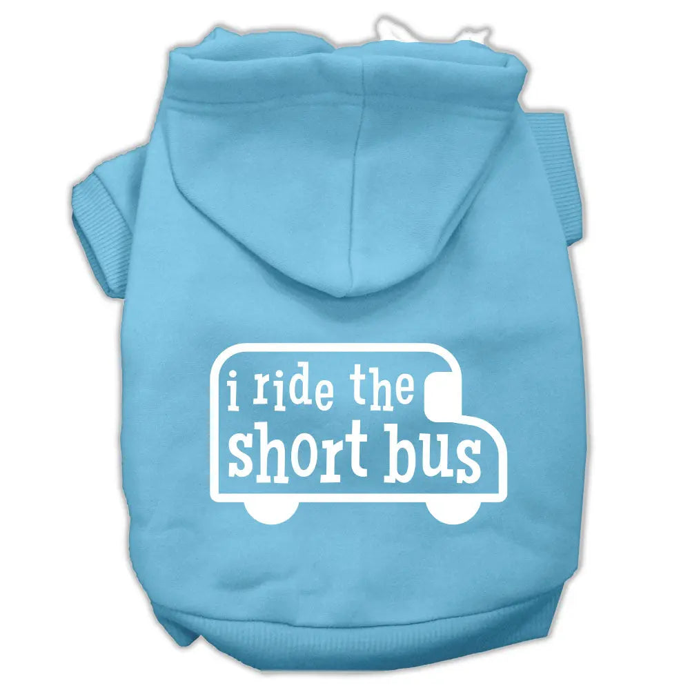 I Ride The Short Bus Screen Print Pet Hoodies Baby Blue Size Xs Default Title