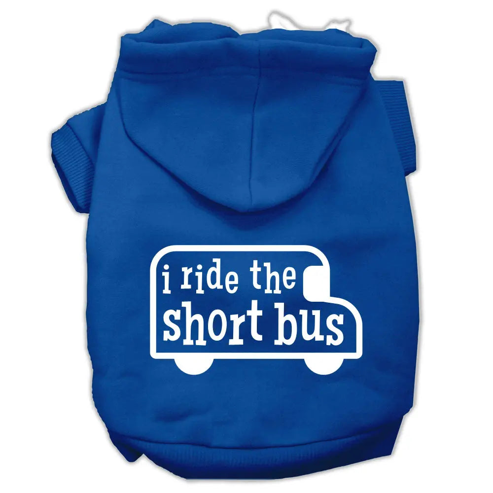 I Ride The Short Bus Screen Print Pet Hoodies Blue Size Xl Default Title