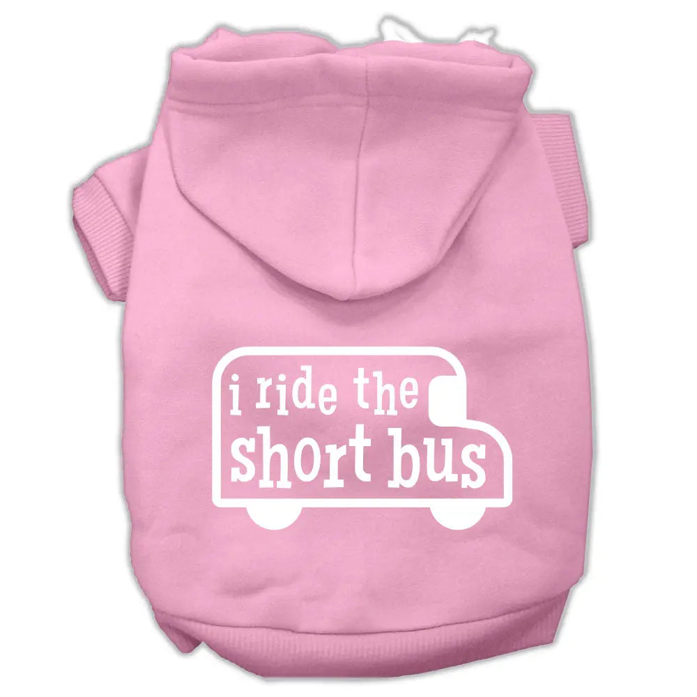 I Ride The Short Bus Screen Print Pet Hoodies Light Pink Size M Default Title