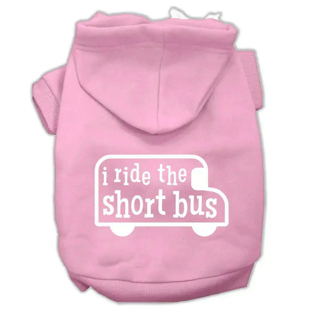 I-Ride-The-Short-Bus-Screen-Print-Pet-Hoodies-Light-Pink-Size-M-GreatEagleInc-319846843