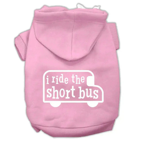 I-Ride-The-Short-Bus-Screen-Print-Pet-Hoodies-Light-Pink-Size-Xxl-GreatEagleInc-319883934