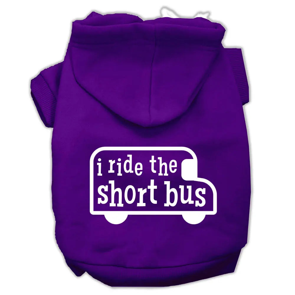 I Ride The Short Bus Screen Print Pet Hoodies Purple Size Xs Default Title