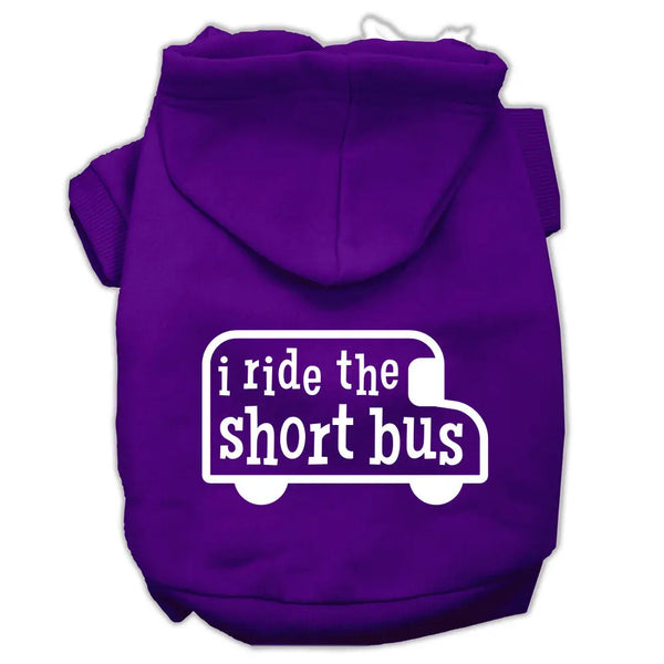 I Ride The Short Bus Screen Print Pet Hoodies Purple Size Xxl Default Title