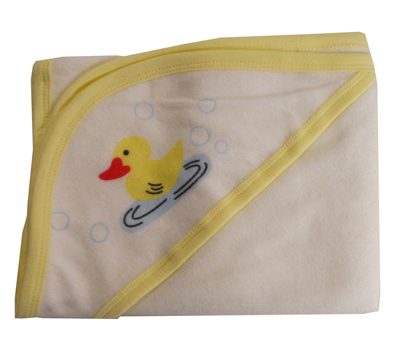 Hooded Towel With Yellow Binding And Screen Prints GreatEagleInc