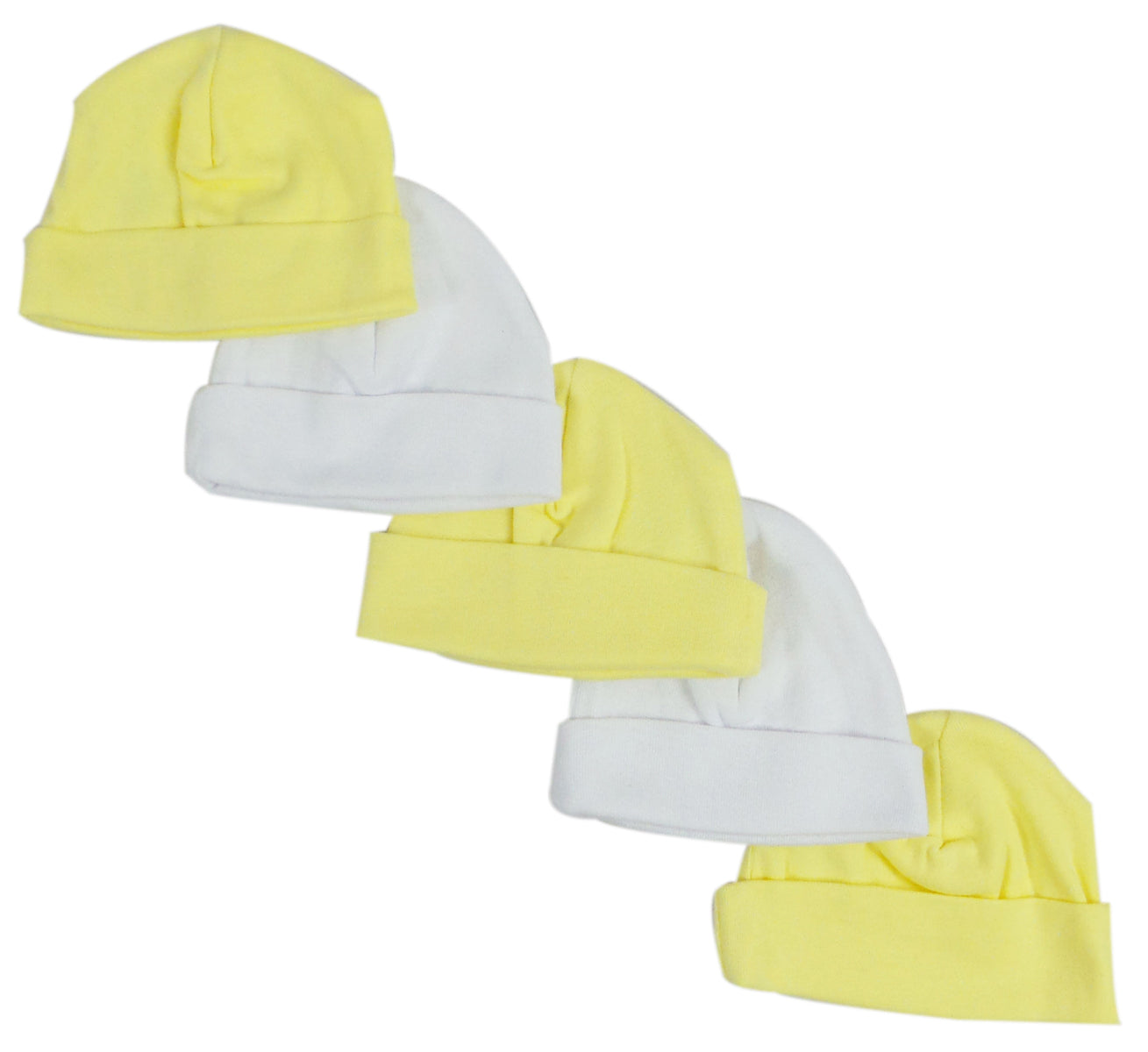 Yellow & White Baby Caps (pack Of 5) GreatEagleInc