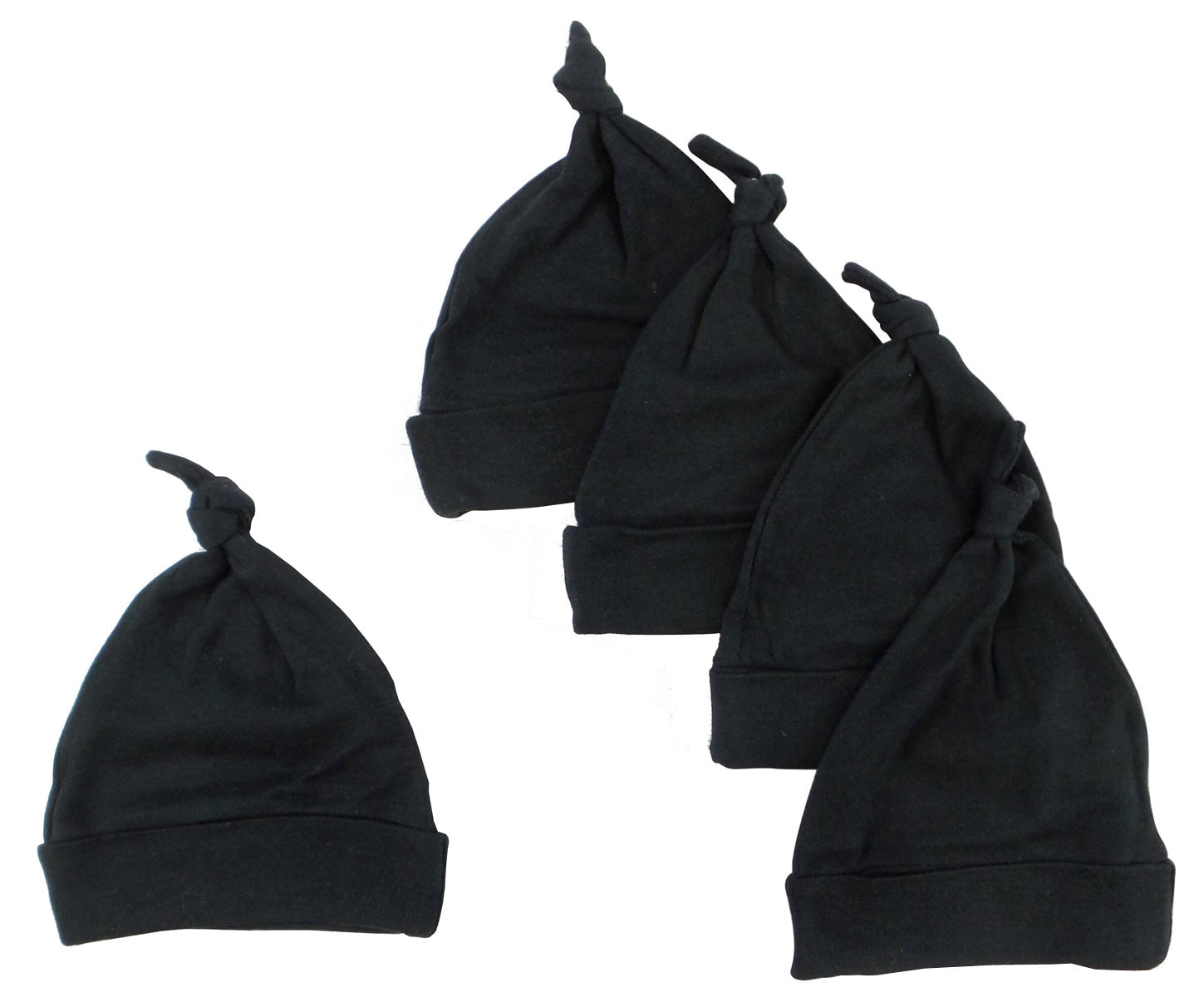 Black Knotted Baby Cap (pack Of 5) GreatEagleInc