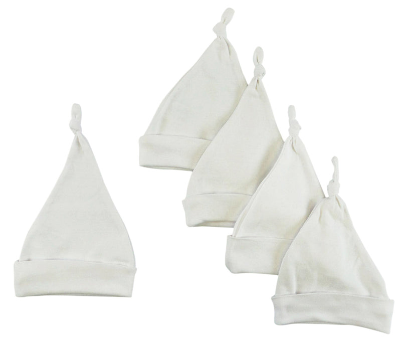 White Knotted Baby Cap (pack Of 5) GreatEagleInc