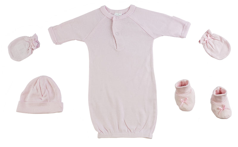 Preemie Gown, Cap, Mittens And Booties - 4 Pc Set GreatEagleInc