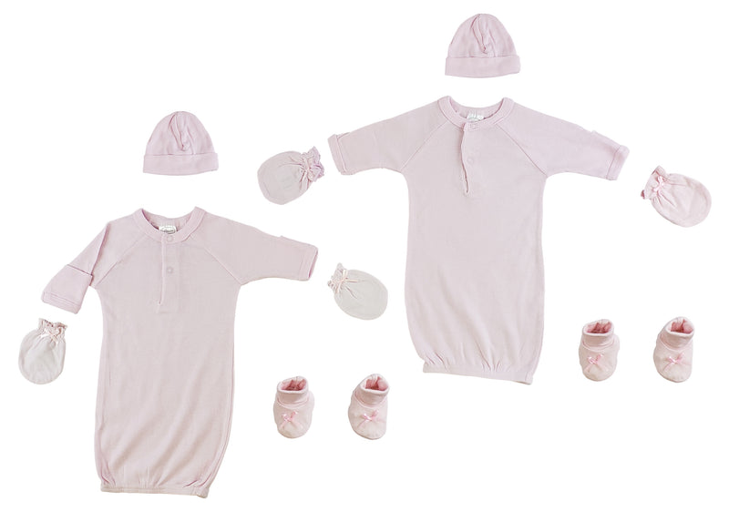 Preemie Gown, Cap, Mittens And Booties - 8 Pc Set GreatEagleInc