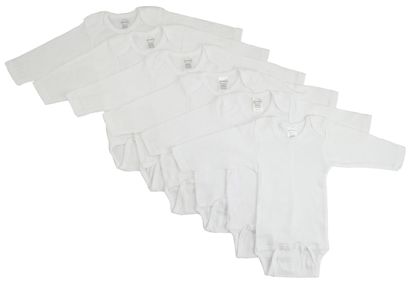 Long Sleeve White Onezie 6 Pack GreatEagleInc