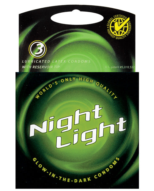Night Light Glow In The Dark Condom - Box Of 3 Paradise Marketing