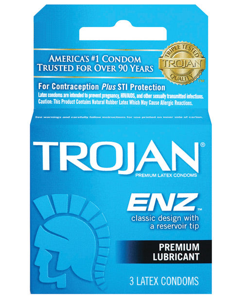 Trojan Enz Lubricated Condoms - Box Of 3 Paradise Marketing