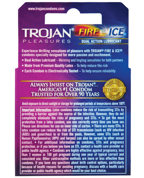 Trojan Fire & Ice Condoms - Box Of 3 Paradise Marketing