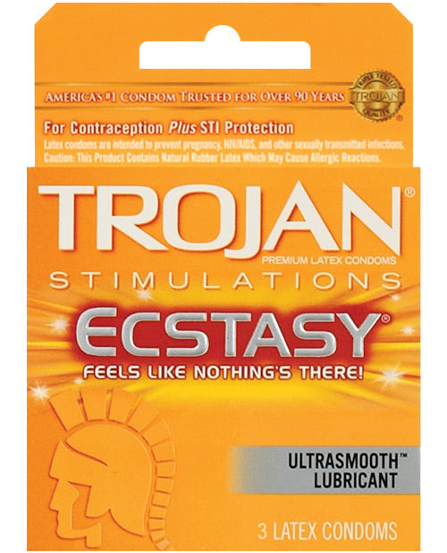 Trojan Ultra Ribbed Ecstasy Condoms - Box Of 3 Paradise Marketing