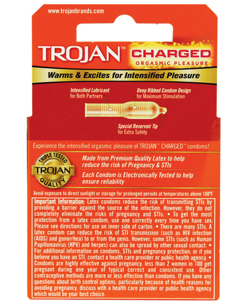 Trojan Intensified Charged Condoms - Box Of 3 Paradise Marketing