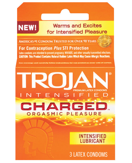 Trojan Intensified Charged Condoms - Box Of 3 Paradise Marketing