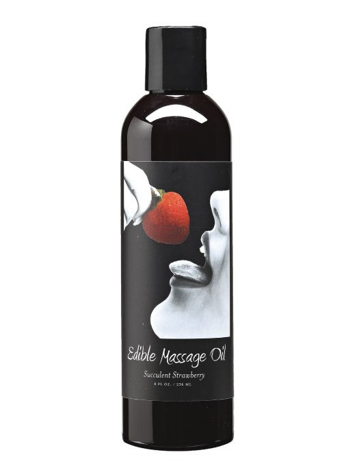 Massage Oil Edible Strawberry 8 Oz