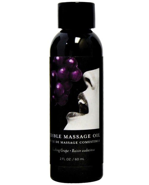 Earthly Body Edible Massage Oil - 2 Oz Grape Earthly Body
