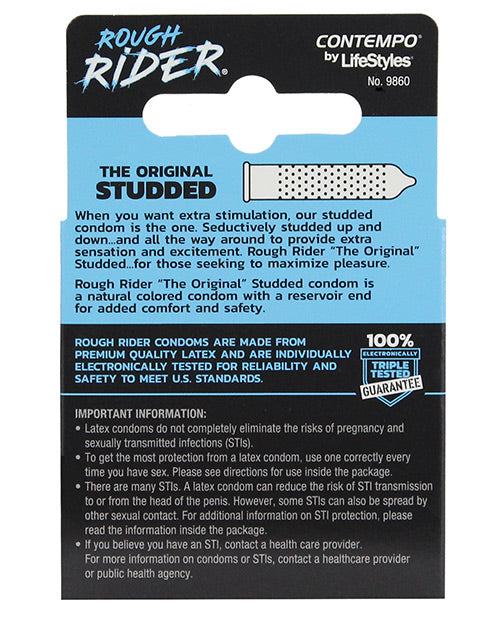 Contempo Rough Rider Studded Condom Pack - Pack Of 3 Paradise Marketing