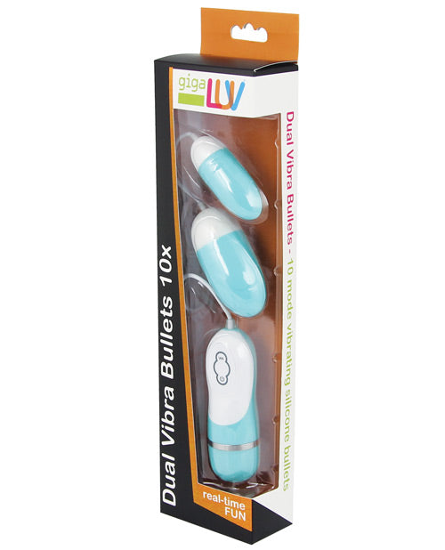 Gigaluv Dual Vibra Bullets - 10 Functions Tiffany Blue Gigaluv