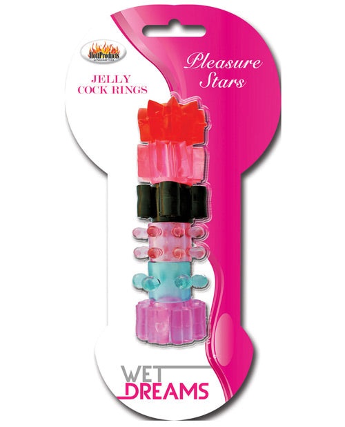 Wet Dreams Pleasure Stars Jelly Cock Rings (6 Pack) Hott Products