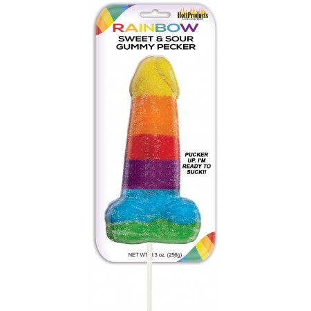 Sweet & Sour Jumbo Rainbow Gummy Cock Pop HOTT Products