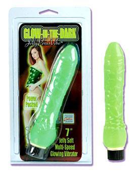 Glow In The Dark Jelly Penis Green California Exotic Novelties