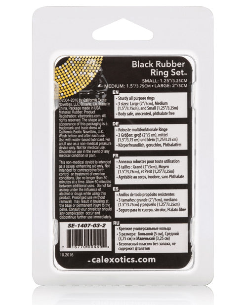 Rubber Ring Set - Black California Exotic Novelties