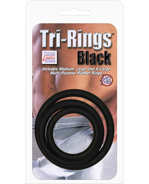 Tri-rings - Black California Exotic Novelties