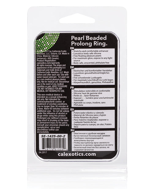 Pearl Beaded Prolong Ring - Glow California Exotic Novelties